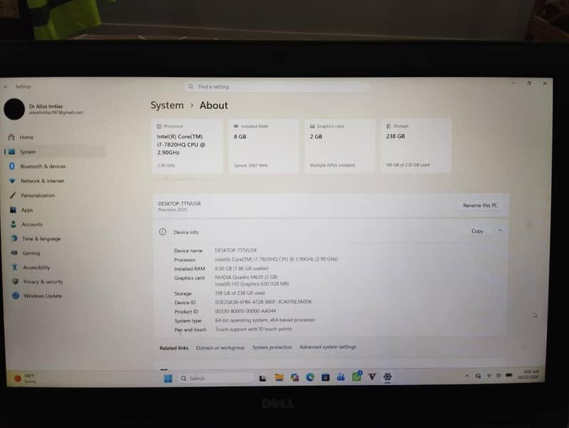 DELL PRECISION 3520 10
