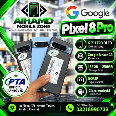 Google Pixel 8 Pro - 128GB & 256GB - Official PTA Approved - 50MP