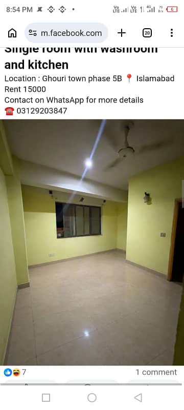 Single room with washroom