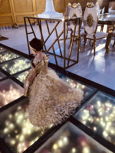 Beautiful sequence work tale baby frock