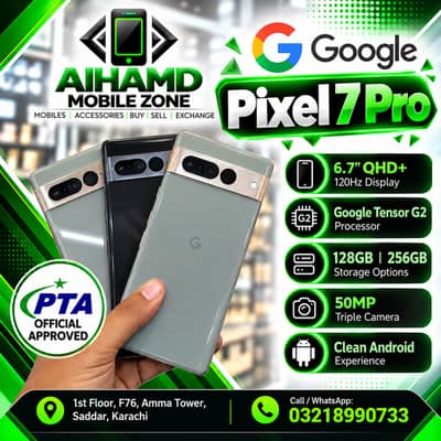 Google Pixel 7 Pro - 128GB & 256GB - Official Pta Approved - 50MP