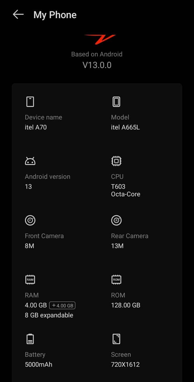 Itel A70 6