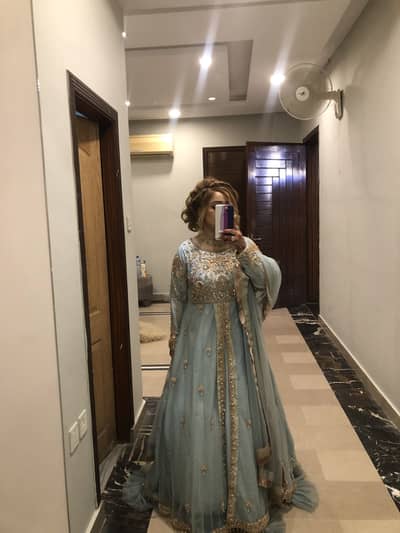 Beautiful heavy embroidered maxiii with can can attached