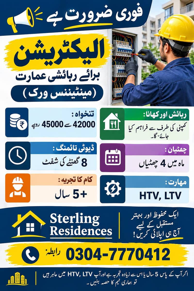 Electrician Required 0