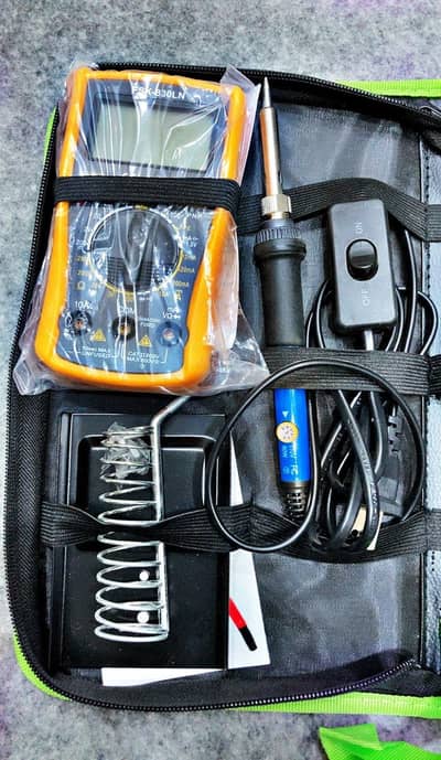 Complete Electronics Repair Tool Kit with Digital Multimeter