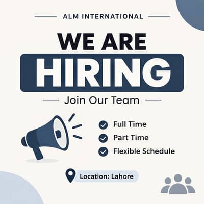 Urgent hiring male or female location at lahore