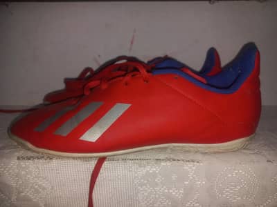 Adidas X 18.4 IN J Indoor Soccer Shoes - Red/Blue (Size US 6 / UK 5.5)
