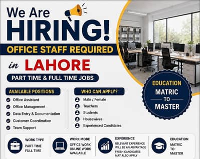 Part time full time office work home base job available