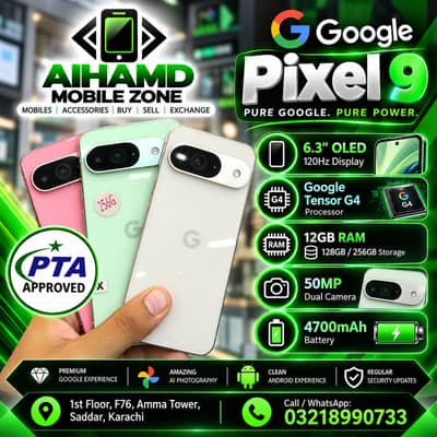 Google Pixel 9 - 12GB RAM 128GB & 256GB - PTA Approved