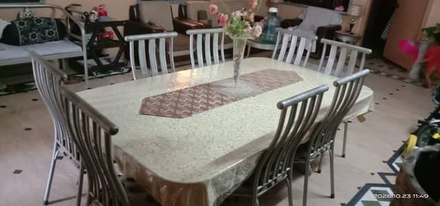 WOODEN DINING TABLE WITH 8 CHAIRS FOR SALE