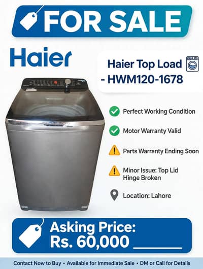 HAIER AUTOMATIC WASHER 12KG FOR SALE