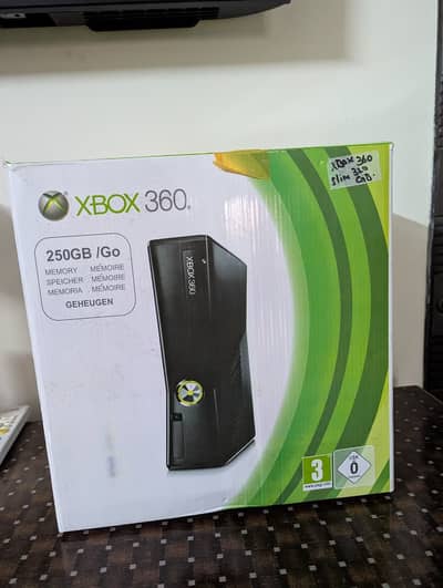 Xbox 360 Slim 250GB – Complete Gaming Bundle with 3 Original Wireless