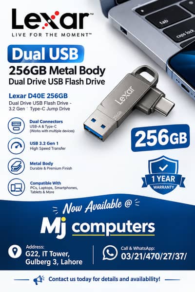 Lexar Dual Usb 256GB Metal Boday Dual Drive USB Flash drive
