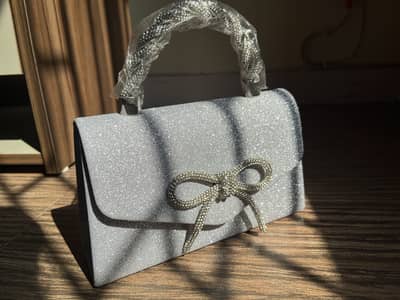 Brand New Sparkly Silver Mini Bag