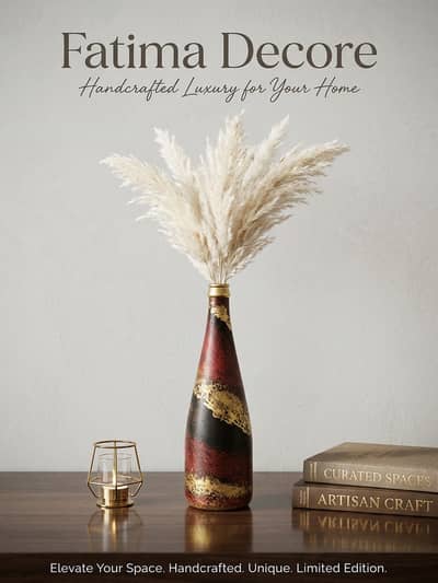 Handcrafted Premium Art Vase with Pampas – Fatima Decore