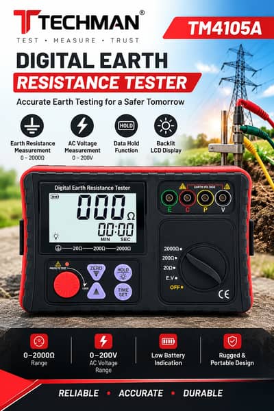TM4105A Techman Earth Resistance Tester in Pakistan