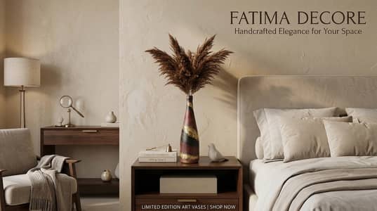 Handcrafted Premium Art Vase with Pampas – Fatima Decore