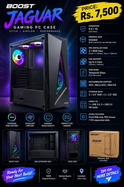 Boost Jaguar - Black Edition PC Casing 10/10 Condition With Box