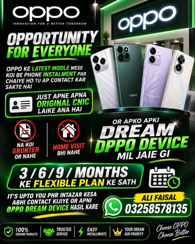 Oppo A6c/A6k/A6/A6s/A6s Pro/Reno 16 & All Oppo Model on Instalment