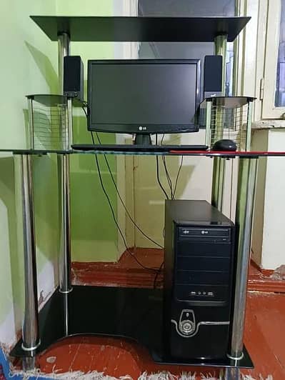 computer glass table