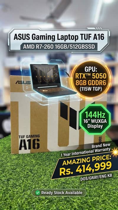 Asus Tuf A16 Ryzen 7 260  16/512  rtx 5050 8gb