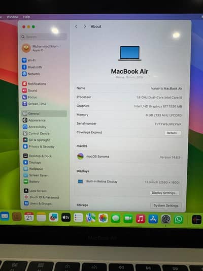 APPLE MACBOOK AIR 2020 8/256
