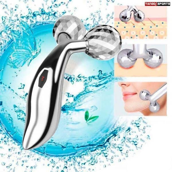 Blueidea NM-091 3D Facial Massage Roller | 360° Rotating Face Lift & Body Massager | V-Shaped Face Contouring Tool for Jawline, Double Chin, Neck and Body Massage | Manual Skin Care Beauty Roller for Men and Women