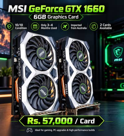 MSI GeForce GTX 1660 6GB Graphics Card – 10/10 Condition