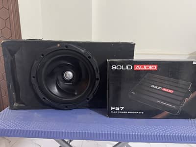 Solid Audio 4 Channel Amplifier + Kenwood Woofer for Sale