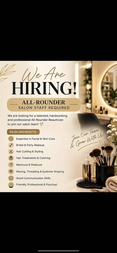 Female Salon Staff All Rounder