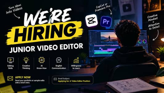 We are hiring junior Video Editors in Dgkhan (office based)
