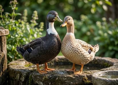 active breeding duck pair for sale ( female lying eggs)