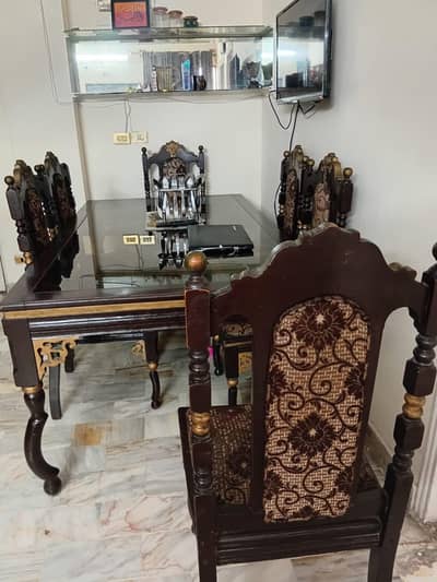 Dining table with 6 chairs for sale
