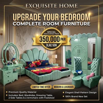 Complete Modern Bedroom Furniture Set – Brand New Shell Design