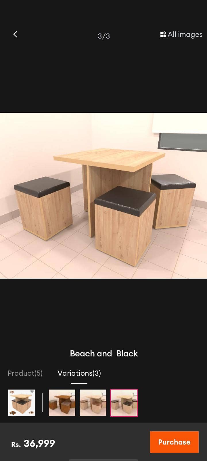 5 Pieces multi purpose Table 1