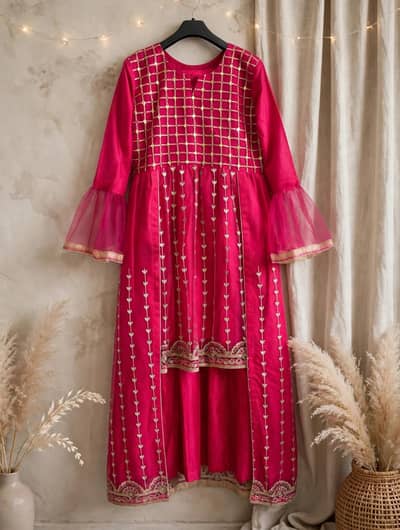 beautiful shocking pink dress