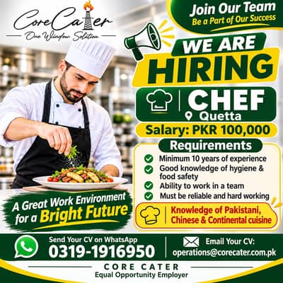 Need Experienced Chef