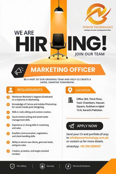 Marketing & Sales Executive Required – Karachi