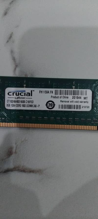 crucial by micron orignal ram 8gb ddr3 1600MHz