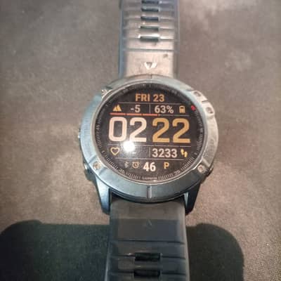 fenix 6X Sapphire Carbon Gray DLC with Black Band