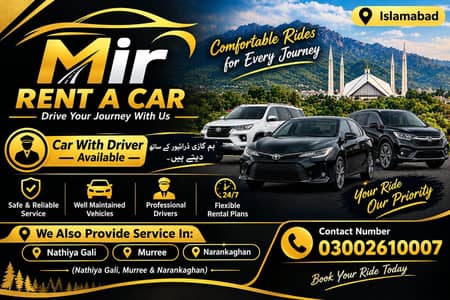 Mir Rent A Car Islamabad Luxury Cars, Family Trips & Northern Tours
