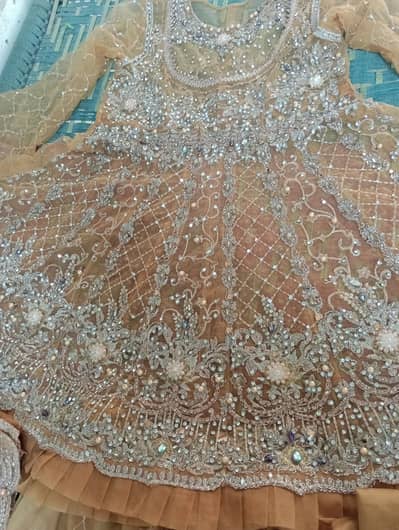 Luxury Wedding Net Gharara & Peplum Frock