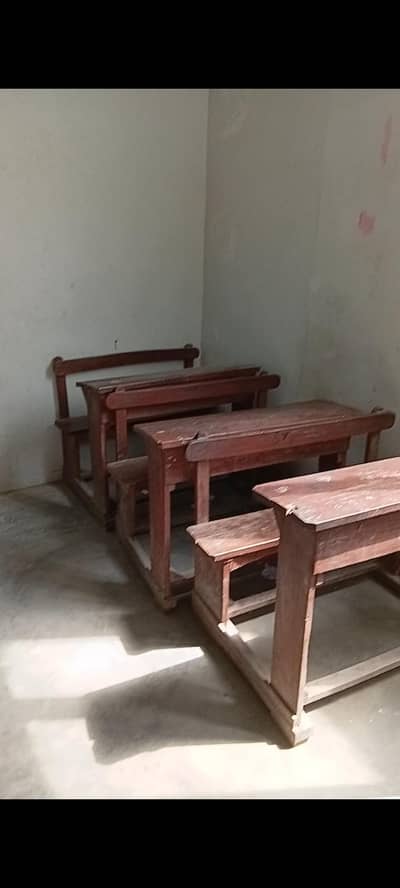 school benches made from solid wood
