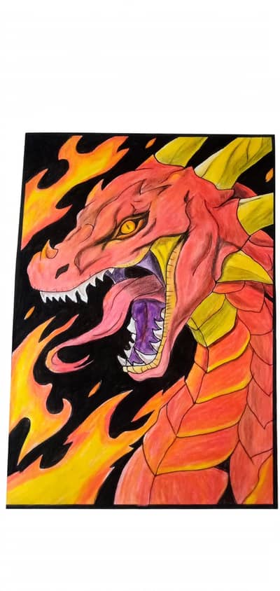 Dragon and cool man Sketch A4 size 130gsm paper