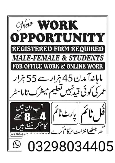 part time full time online work available Apply Now