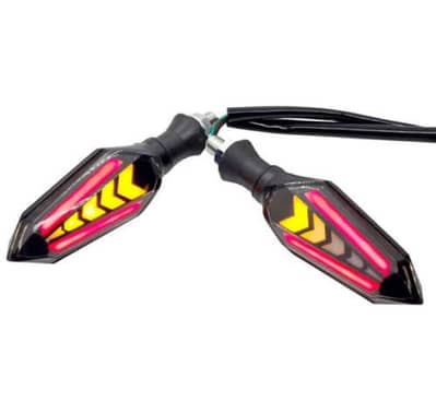 2 Pcs Bike Indicator Slide Arrow Running Style With Lava DRL