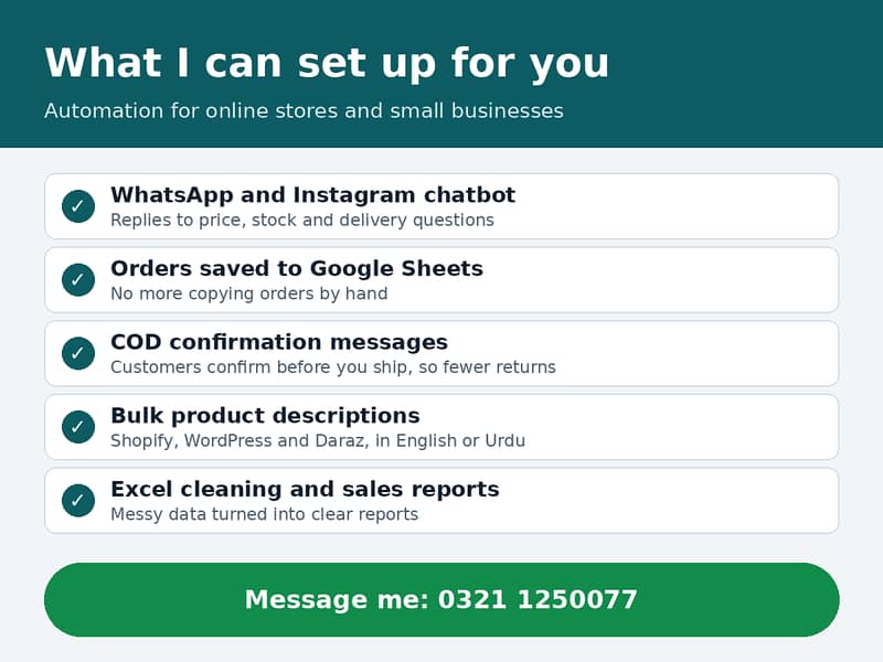 WhatsApp Chatbot Developer | Order Automation & AI Services 2