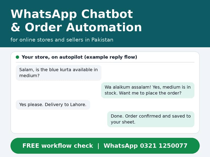 WhatsApp Chatbot Developer | Order Automation & AI Services 3