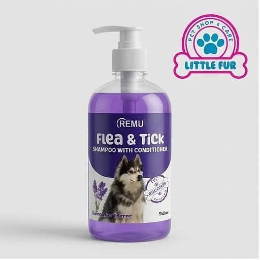 REMU Flea & Tick Shampoo with Conditioner for Dogs – Lavender Scent, 550ml