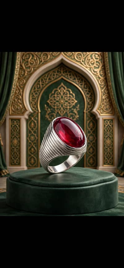 Silver ring with yaqoot